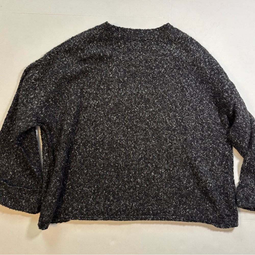Anthropologie Sweater Women’s Small Gray V-Neck Oversized Chunky Pullover - Picture 3 of 7